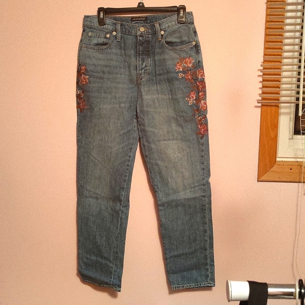 Lucky Brand floral high rise jeans